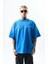 Erkek Pegasus Baskılı Oversize T-Shirt Mavi 1