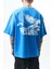 Erkek Pegasus Baskılı Oversize T-Shirt Mavi 5