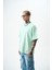 Erkek Palm Baskılı Oversize T-Shirt Su Yeşili 2