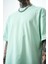 Erkek Palm Baskılı Oversize T-Shirt Su Yeşili 4