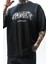 Erkek California Baskılı Oversize T-Shirt Siyah 4