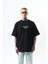 Erkek Memory Baskılı Oversize T-Shirt Siyah 1