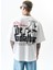 Erkek Godfather Baskılı Oversize T-Shirt Beyaz 3