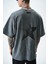 Erkek Star Baskılı Yıkamalı Oversize T-Shirt Gri 5