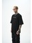 Erkek Palm Baskılı Oversize T-Shirt Siyah 2