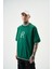 Erkek R Nakışlı Oversize T-Shirt Nefti 2