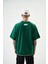 Erkek R Nakışlı Oversize T-Shirt Nefti 3