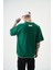 Erkek R Nakışlı Oversize T-Shirt Nefti 5