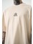 Erkek Choose Nakışlı Oversize T-Shirt Bej 4