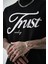 Erkek Trust Yazılı Oversize T-Shirt Siyah 4