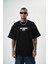 Erkek One Baskılı Oversize T-Shirt Siyah 1