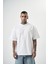 Erkek Da Vinci Baskılı Oversize T-Shirt Beyaz 1