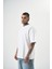 Erkek Da Vinci Baskılı Oversize T-Shirt Beyaz 2