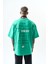 Erkek Greatest Nakışlı Oversize T-Shirt Yeşil 3