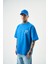 Erkek Numbers Of R Nakışlı Oversize T-Shirt Mavi 2