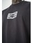 Erkek Ornaments Baskılı Oversize T-Shirt Füme 4