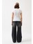 Baskılı Likralı Crop Beyaz T-Shirt 5