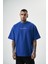 Erkek Return Nakışlı Oversize T-Shirt Saks 1