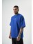 Erkek Return Nakışlı Oversize T-Shirt Saks 2