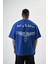 Erkek Return Nakışlı Oversize T-Shirt Saks 3