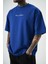 Erkek Return Nakışlı Oversize T-Shirt Saks 4