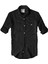 Slim Fit Italyan Kesim Gerçek Keten Gömlek -- Siyah-- 1