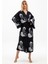 Müslin Kimono %100 Pamuklu Buda Baskılı Desenli Bornoz Kaftan Sabahlık 1