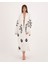 Müslin Kimono %100 Pamuklu Leopar Baskılı Desenli Bornoz Kaftan Sabahlık 2
