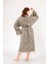 Müslin Kimono %100 Pamuklu Leopar Desenli Jakarlı Bornoz Kaftan Sabahlık 2