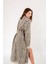 Müslin Kimono %100 Pamuklu Leopar Desenli Jakarlı Bornoz Kaftan Sabahlık 3