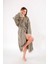 Müslin Kimono %100 Pamuklu Leopar Desenli Jakarlı Bornoz Kaftan Sabahlık 4
