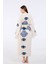 Müslin Kimono %100 Pamuklu Etnik Göz Baskılı Desenli Bornoz Kaftan Sabahlık 1