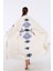 Müslin Kimono %100 Pamuklu Etnik Göz Baskılı Desenli Bornoz Kaftan Sabahlık 3