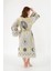 Müslin Kimono %100 Pamuklu Güneş Desenli Jakarlı Bornoz Kaftan Sabahlık 1