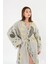 Müslin Kimono %100 Pamuklu Güneş Desenli Jakarlı Bornoz Kaftan Sabahlık 3