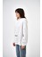 Kadın Want From Us Yazılı Oversize Hoodie Ekru 3