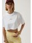 Baskılı Crop Beyaz T-Shirt 4
