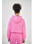 Kadın Basic Oversize Crop Hoodie Pembe 4