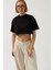 Oversize Crop Siyah T-Shirt 1
