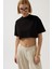 Oversize Crop Siyah T-Shirt 3