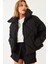 Kadın Siyah Oversize Şişme Mont 4