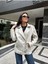 Kadın Oversize Biker Deri Ceket 1