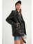 Kadın Oversize Biker Deri Ceket 2