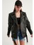 Kadın Oversize Biker Deri Ceket 3