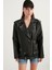 Kadın Oversize Biker Deri Ceket 5