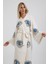 Müslin Kimono %100 Pamuklu Göz Baskılı Desenli Bornoz Kaftan Sabahlık 1