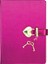 Victoria's Journals Hush Hush Kilitli Kutulu Metalik Çizgili Defter Koyu Pembe 124-1913 1