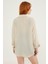 Kadın Krem Hafif Oversize Keten Gömlek 1