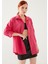 Kadın Koyu Pembe Oversize Uzun Basic Gömlek 1
