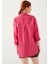 Kadın Koyu Pembe Oversize Uzun Basic Gömlek 2